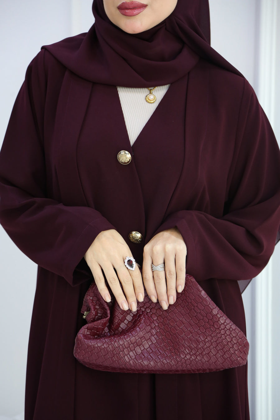 Abaya pratique en crêpe
